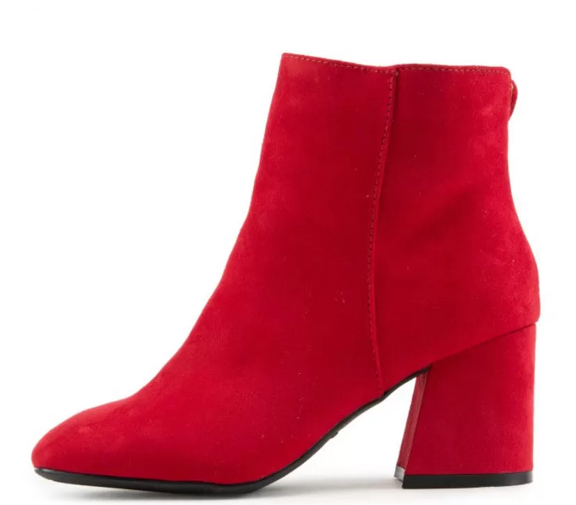 RED LOW RIDER HEEL BOOTS