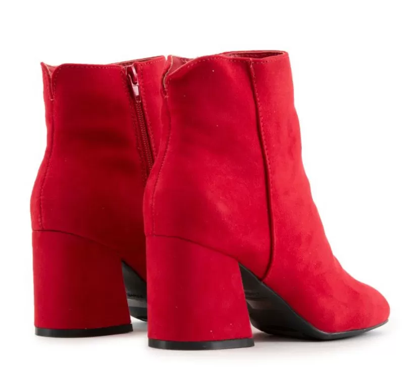 RED LOW RIDER HEEL BOOTS