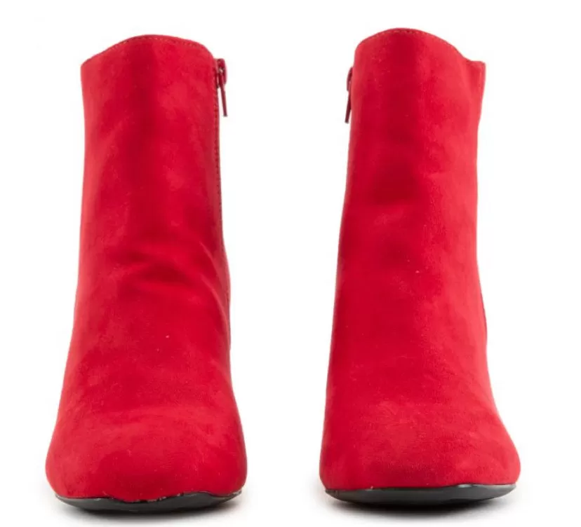 RED LOW RIDER HEEL BOOTS