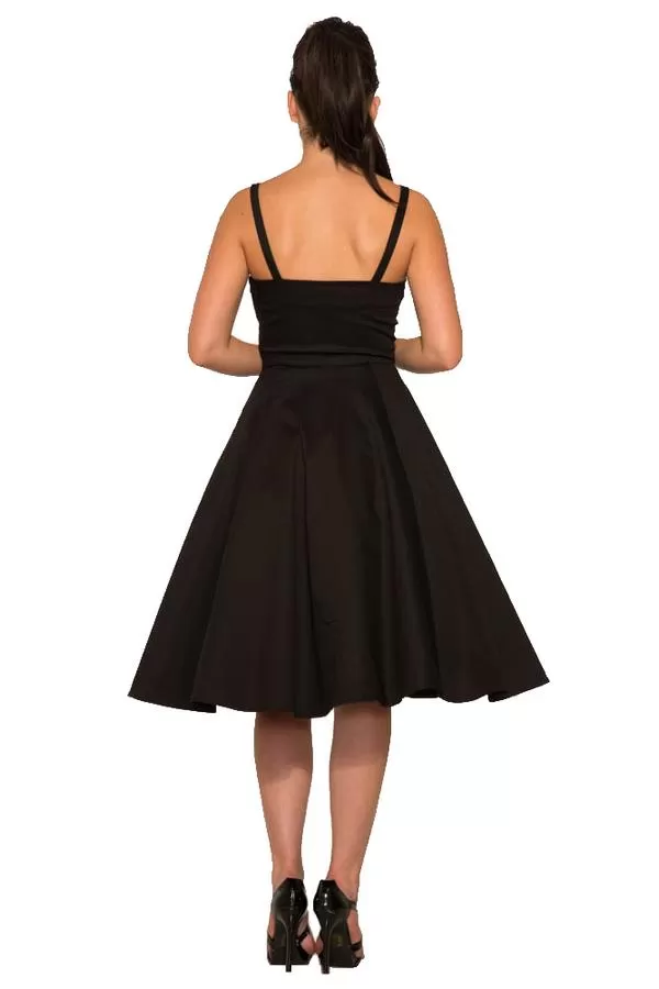 SALE Hearts & Roses Black Swing Dress