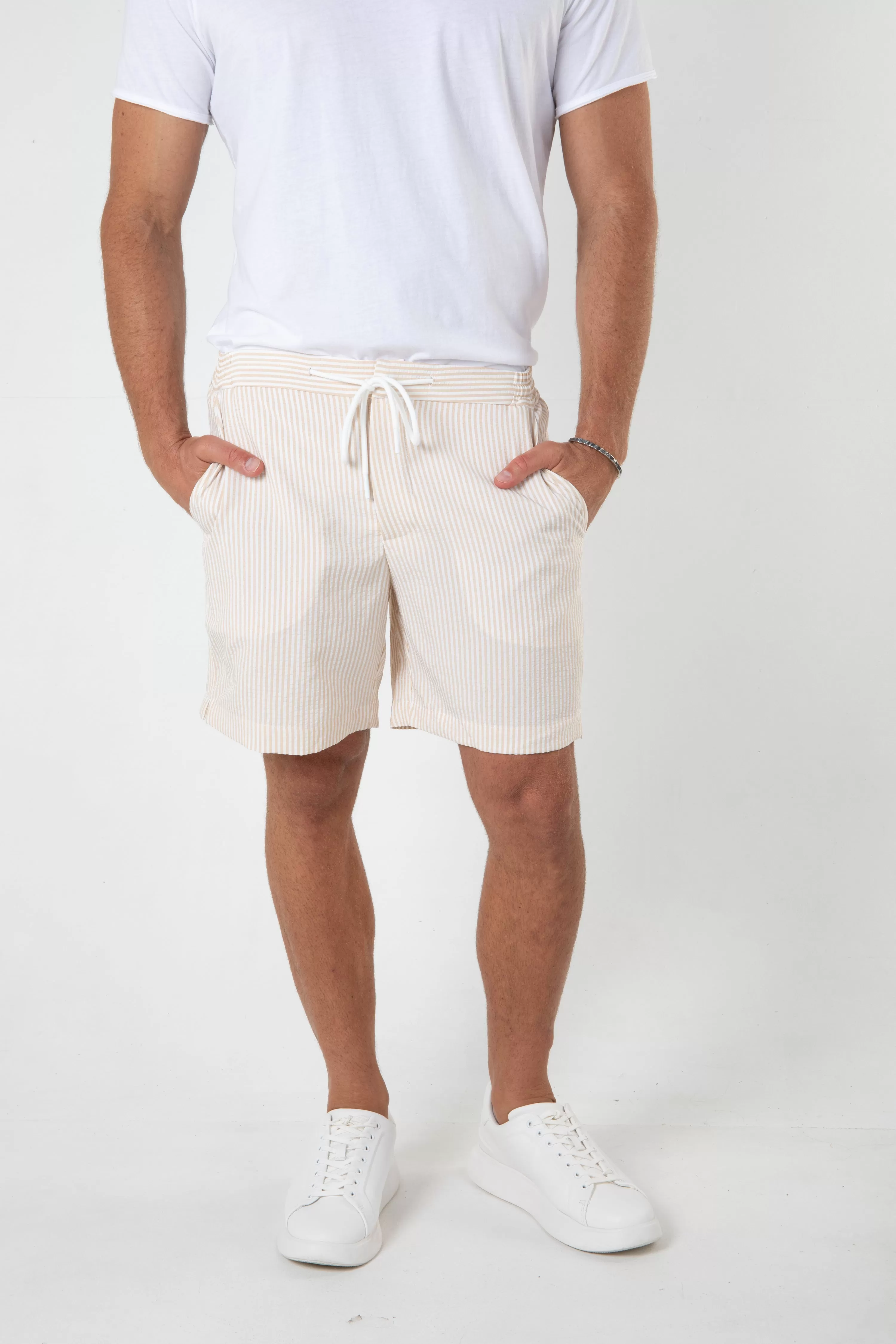 SERENITY SWIM SHORT - SAND STRIPE