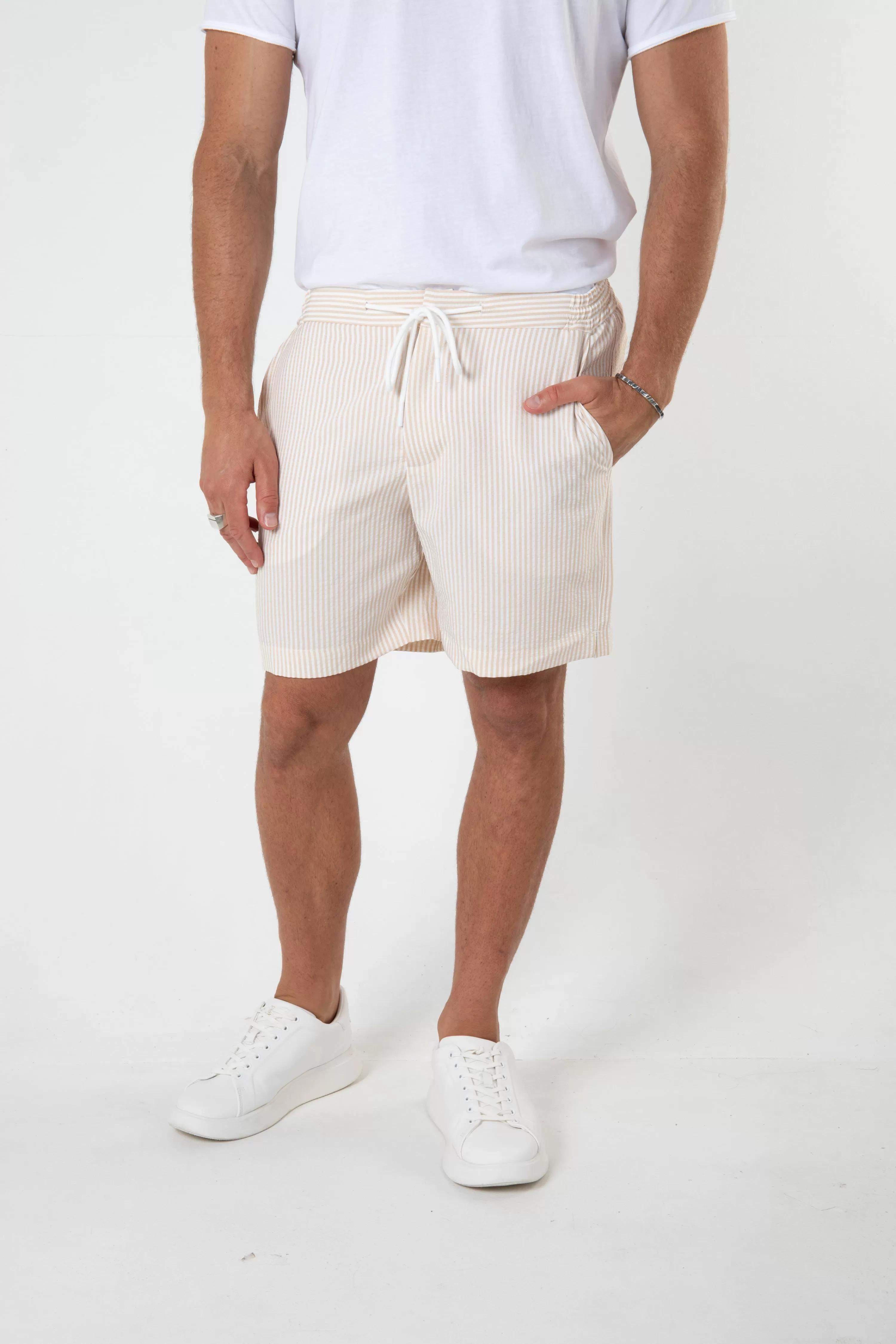 SERENITY SWIM SHORT - SAND STRIPE