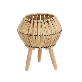 Small Natural Wood Standing Basket - 20cm