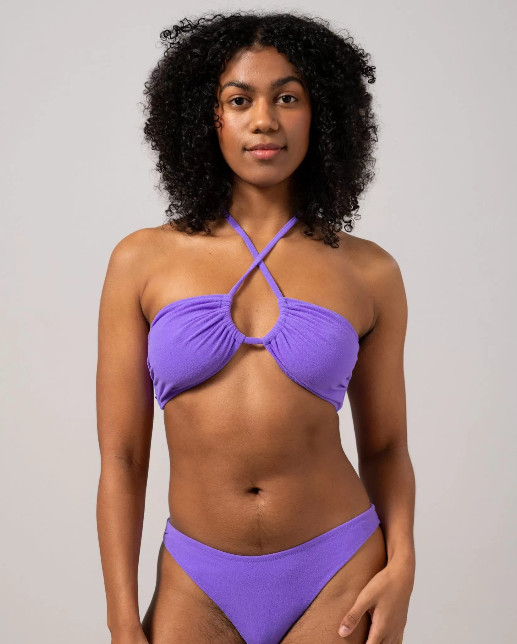 Strappy Bandeau Bikini Top Electric Lilac