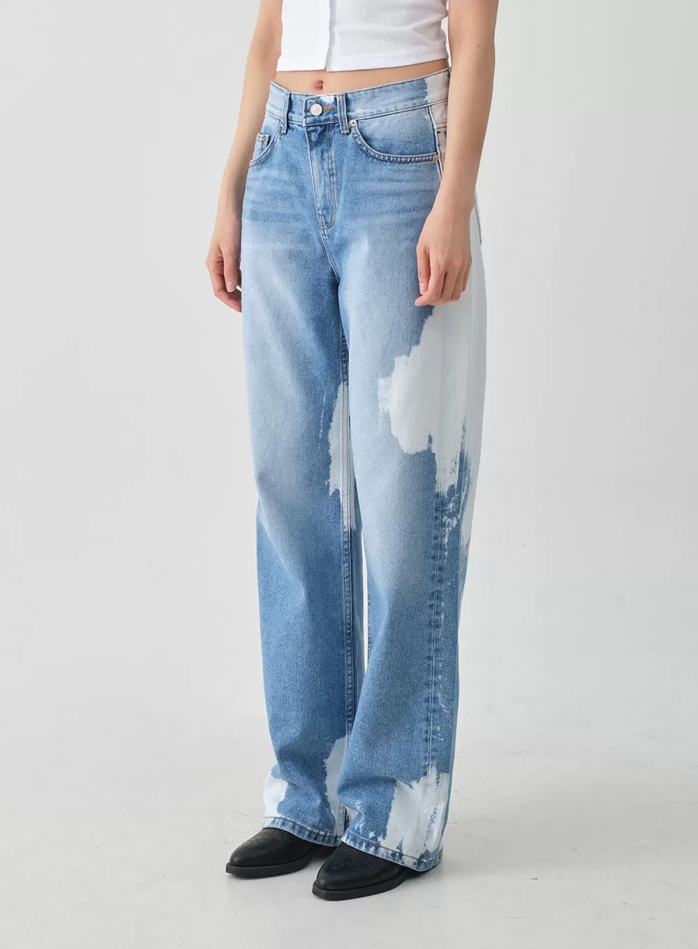 Tie-dye Wide Leg Denim Pants CJ03