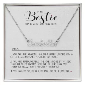 TO MY BESTIE.  PERSONALIZED NAME NECKLACE.  MINIMALIST NECKLACE