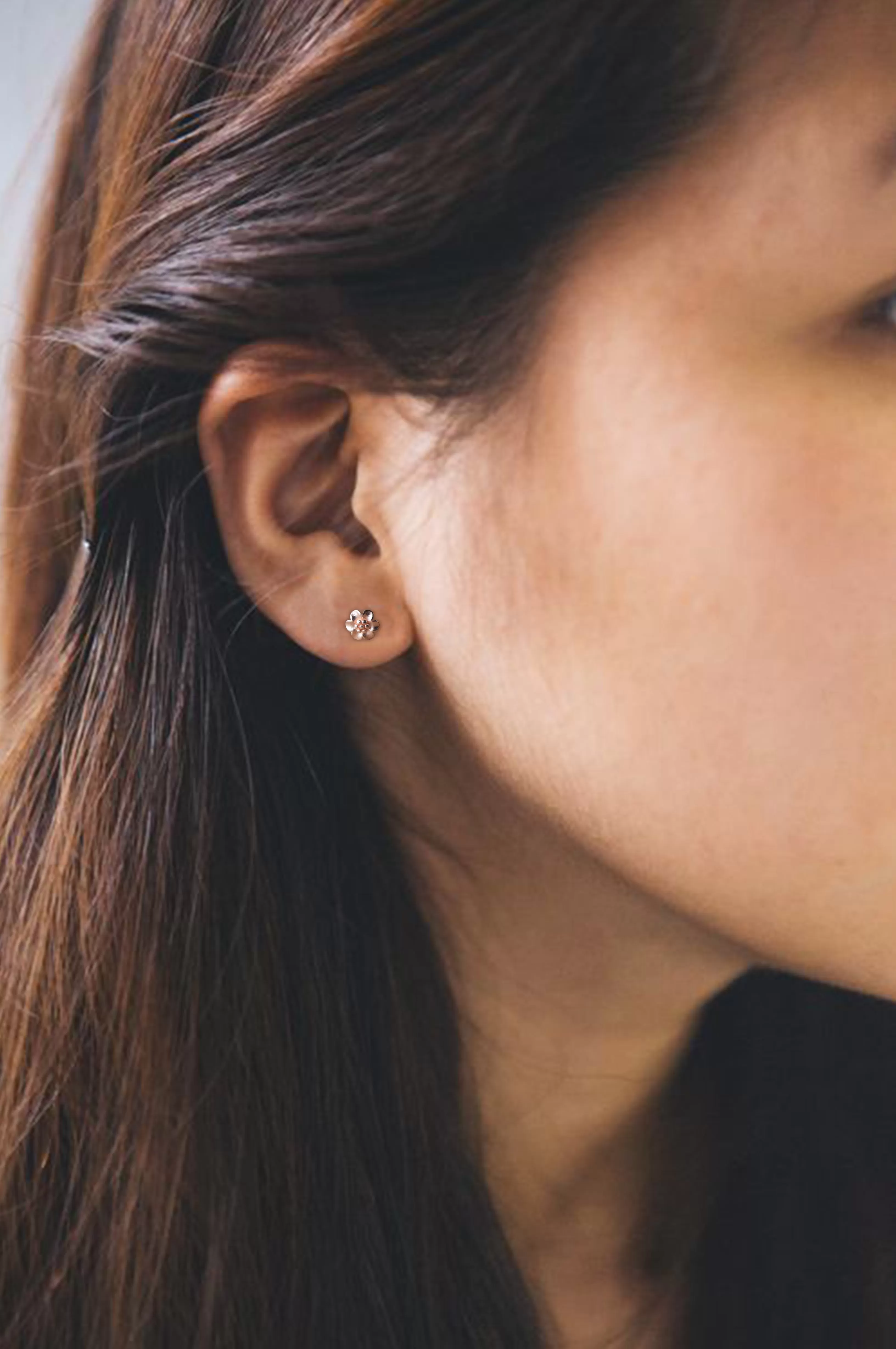 Treasured Flower Mini Sterling Silver Stud Earrings