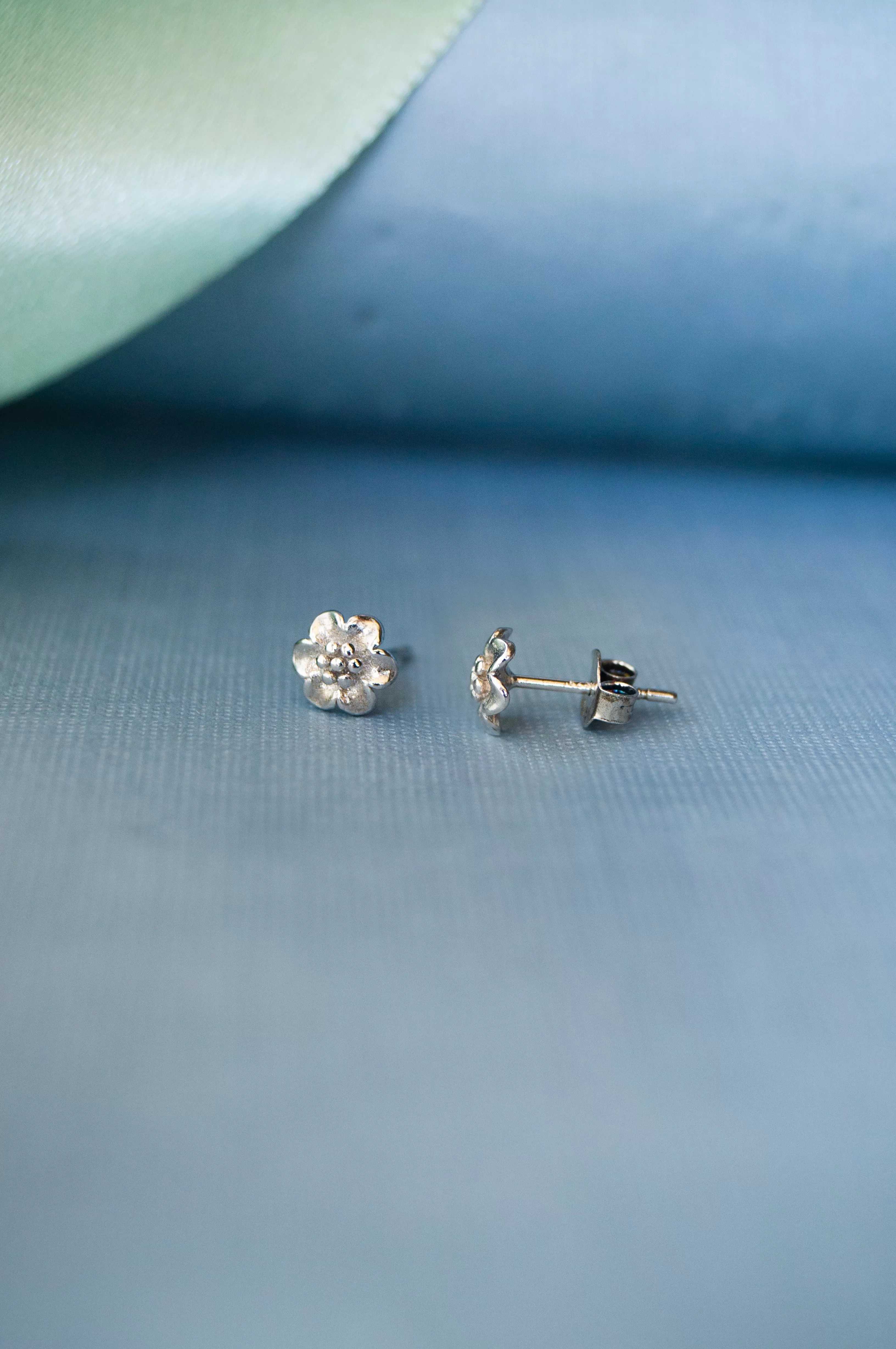 Treasured Flower Mini Sterling Silver Stud Earrings