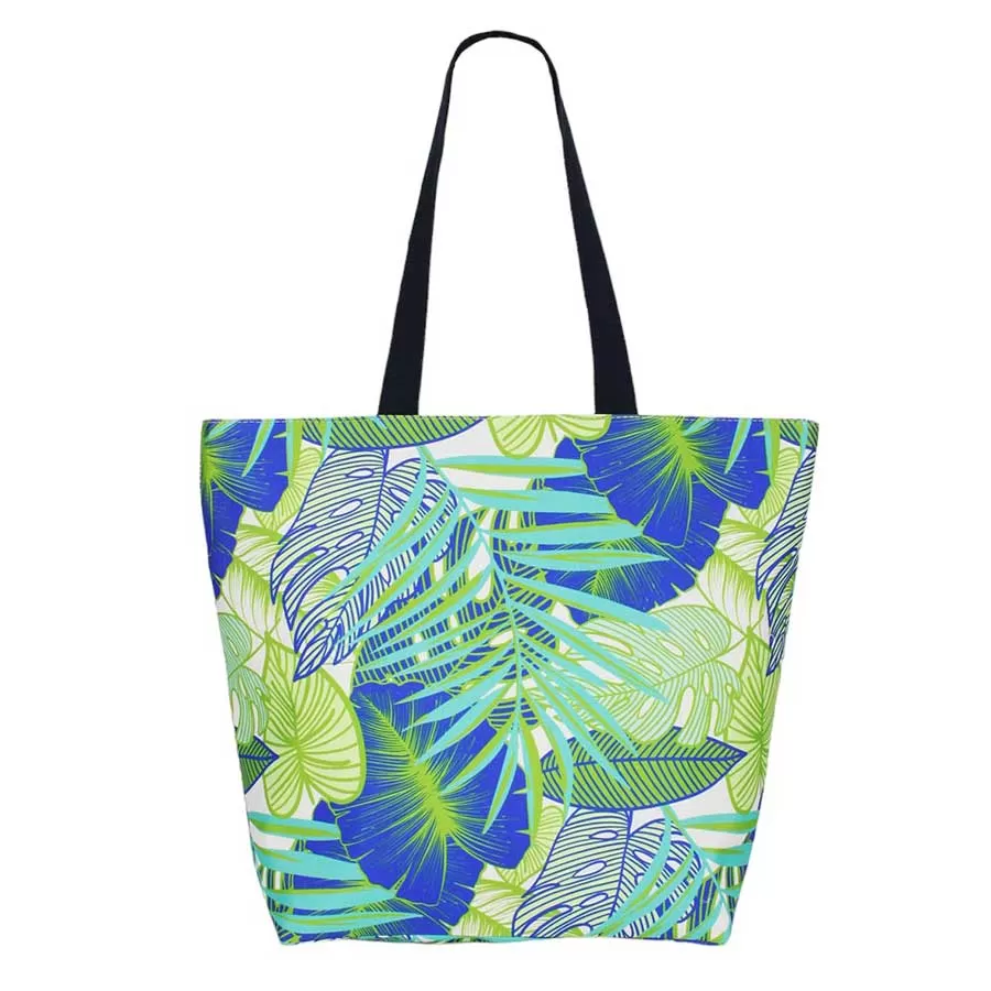 Tropical Leaf Print Tote Bag