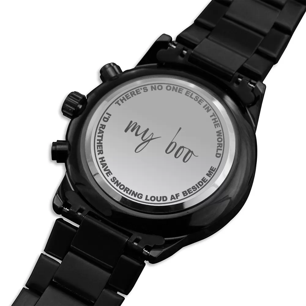 Valentine's Day Gift for Him | Black Chronograph Watch | My Boo