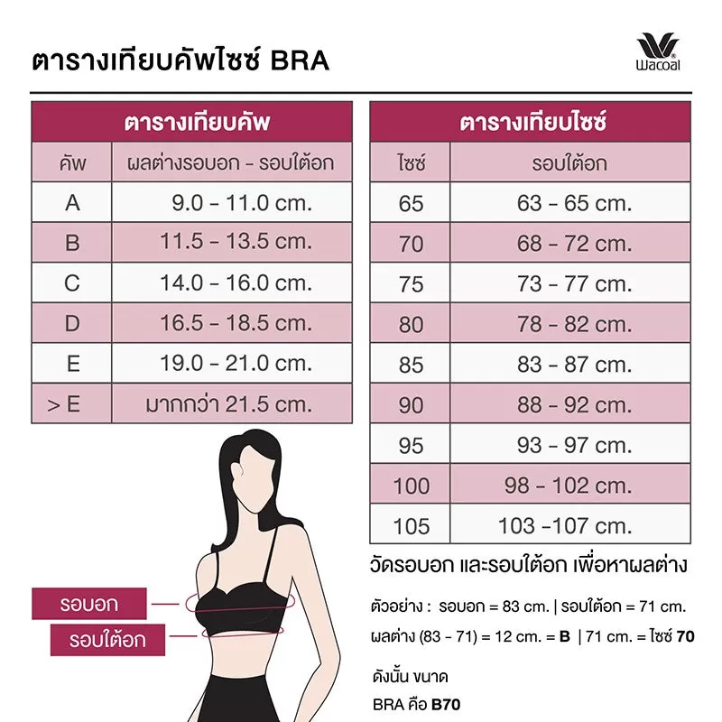 Wacoal Body Bra วาโก้บราเกาะอก รุ่น WB3B53 สีชมพู (PI)