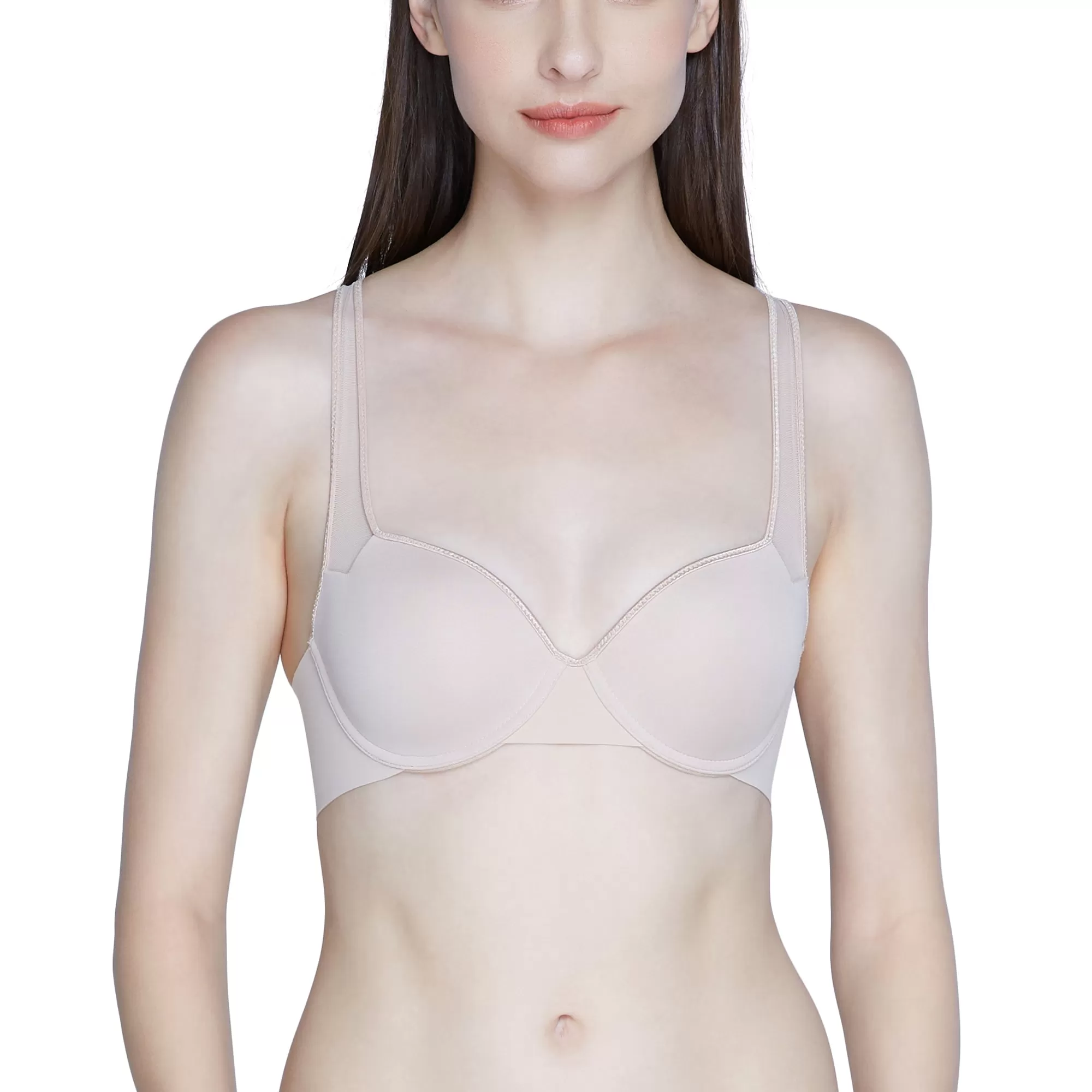 Wacoal Push Up Bra บรามีโครง เสริมฟองน้ำบาง 8 มม. (บราและกางเกงใน) รุ่น WB5P03 MU5P03 สีเบจ (BE)