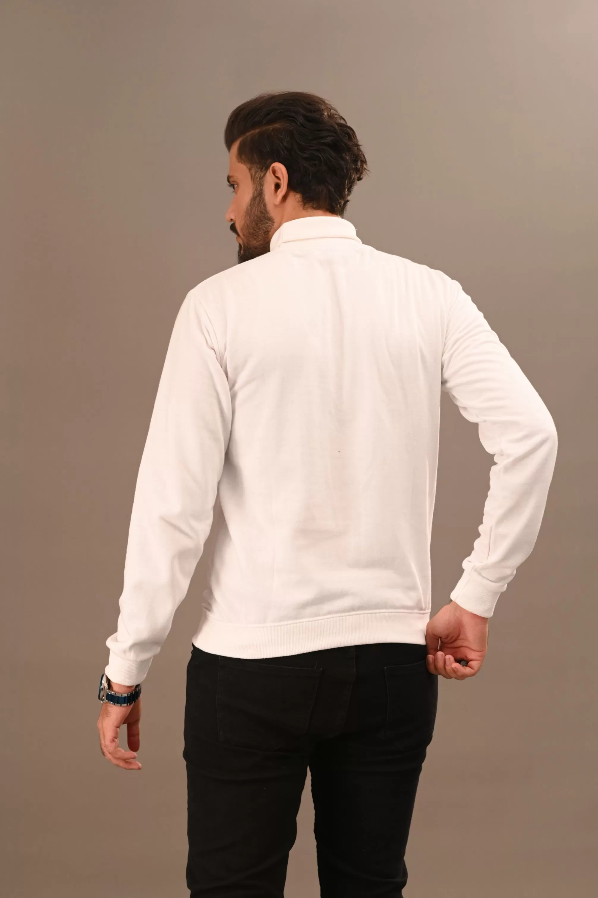 White Basic Mock Neck