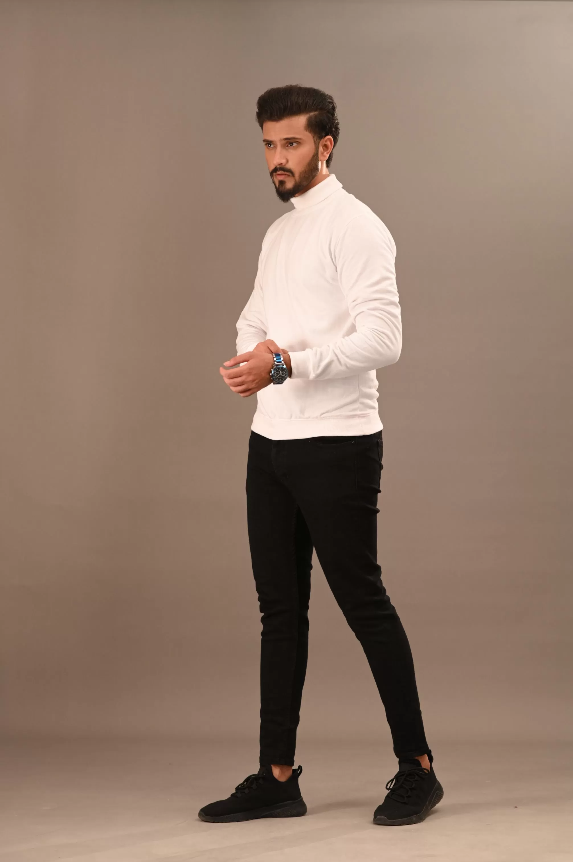 White Basic Mock Neck