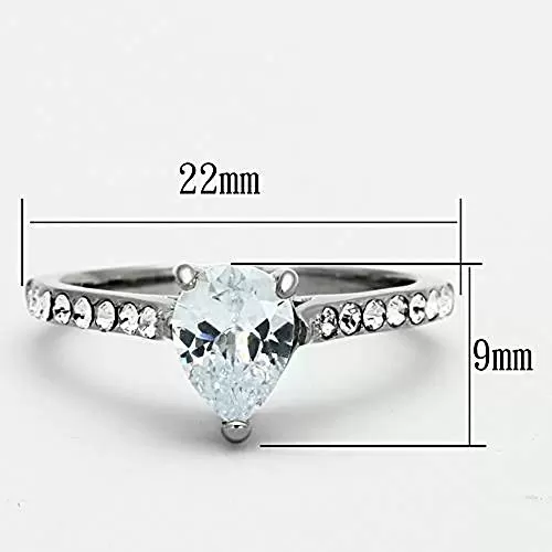 WildKlass Stainless Steel Western Ring High Polished (no Plating) Women AAA Grade CZ Clear