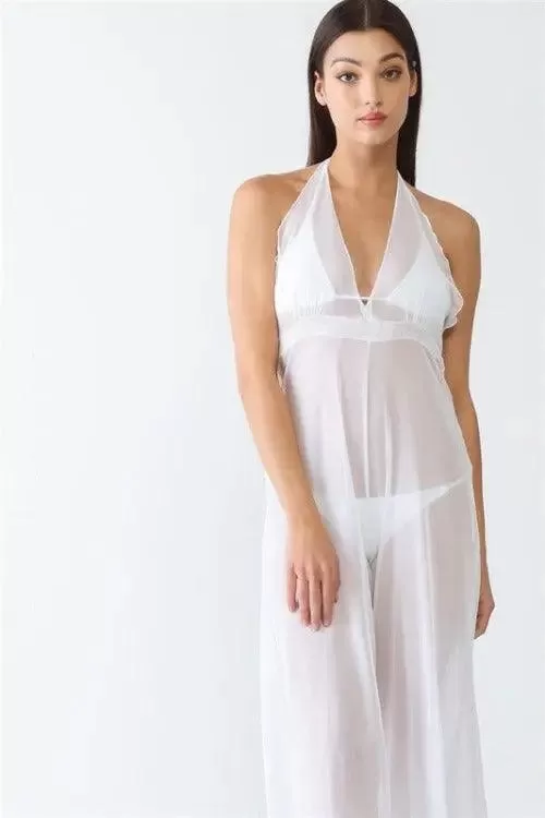 Women's Bathing-suit Cover-up Jumpsuit V-Neck