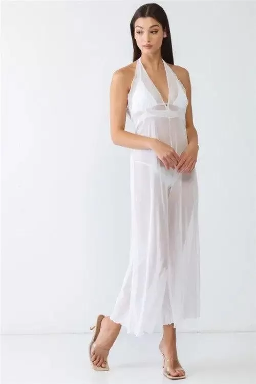 Women's Bathing-suit Cover-up Jumpsuit V-Neck