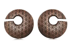 Wooden Flower of Life Ear Weights