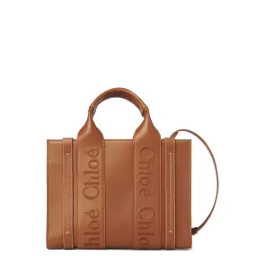 Woody Tote Small Leather, Caramel